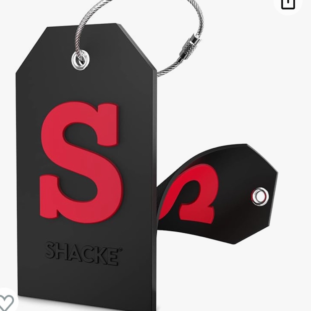 MWT ‘S’  Initial Luggage Tag Full Privacy Cover and Stainless Steel Loop